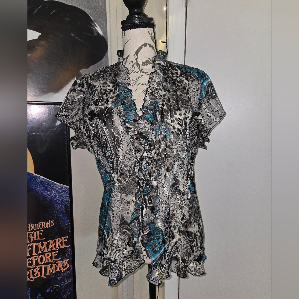 Elementz Blue Paisley Blouse